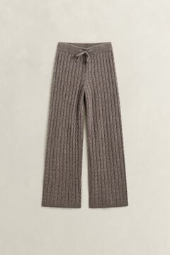 Wool Cashmere Blend Pants — BROWN MELANGE 1