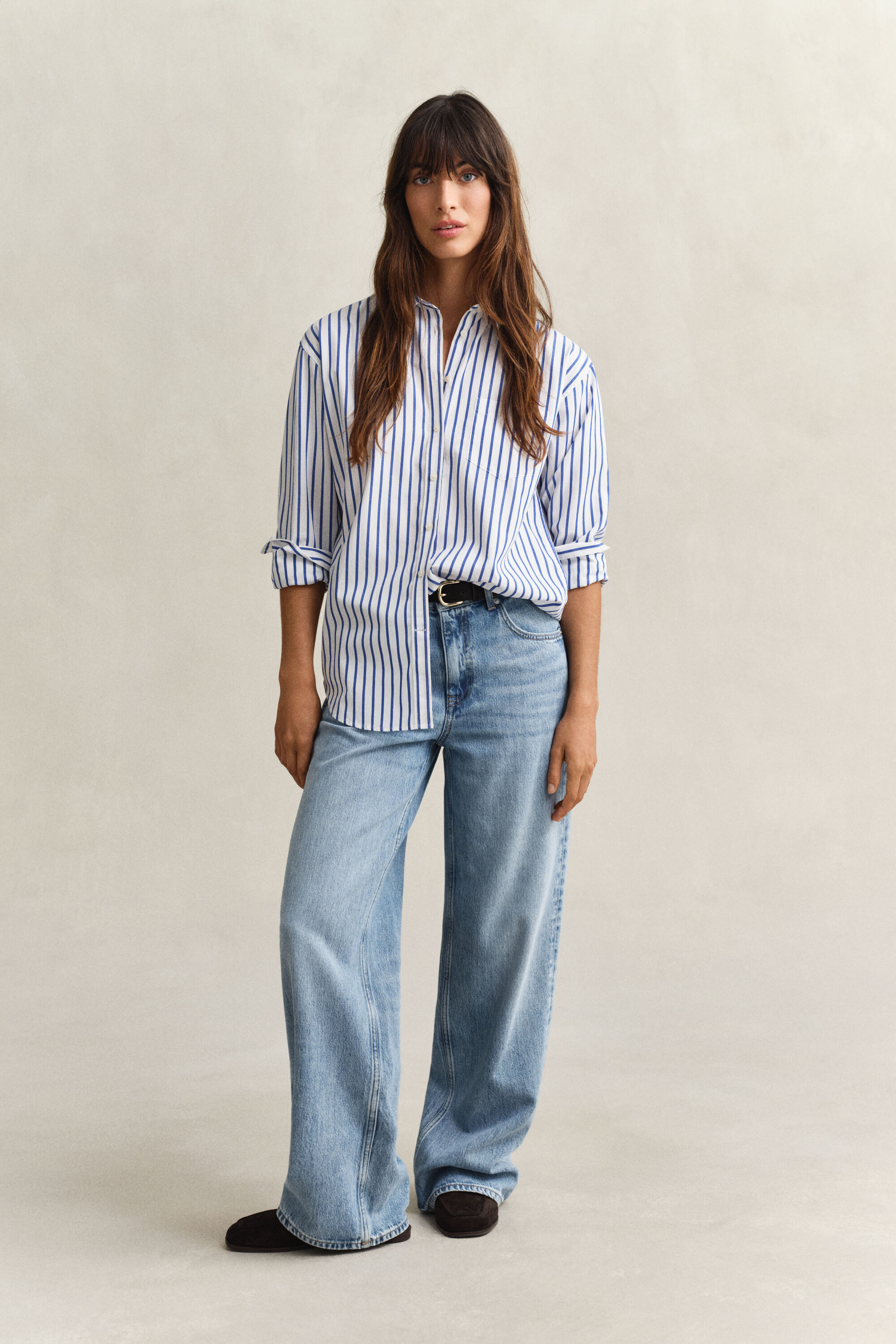 Relaxed Fit Classic Striped Poplin Shirt