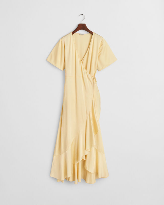 Frilly Short Sleeve Wrap Dress