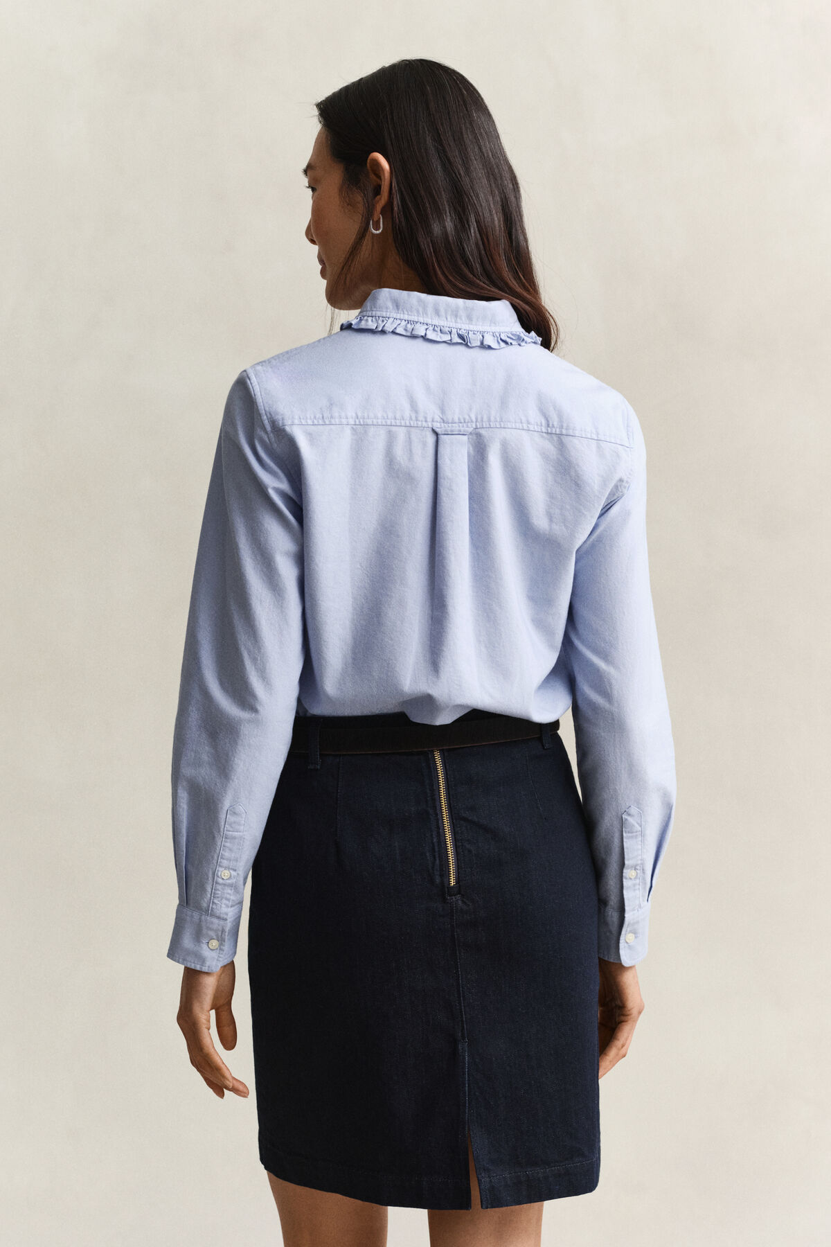 Frilly Classic Oxford Shirt — MISTY LAVENDER