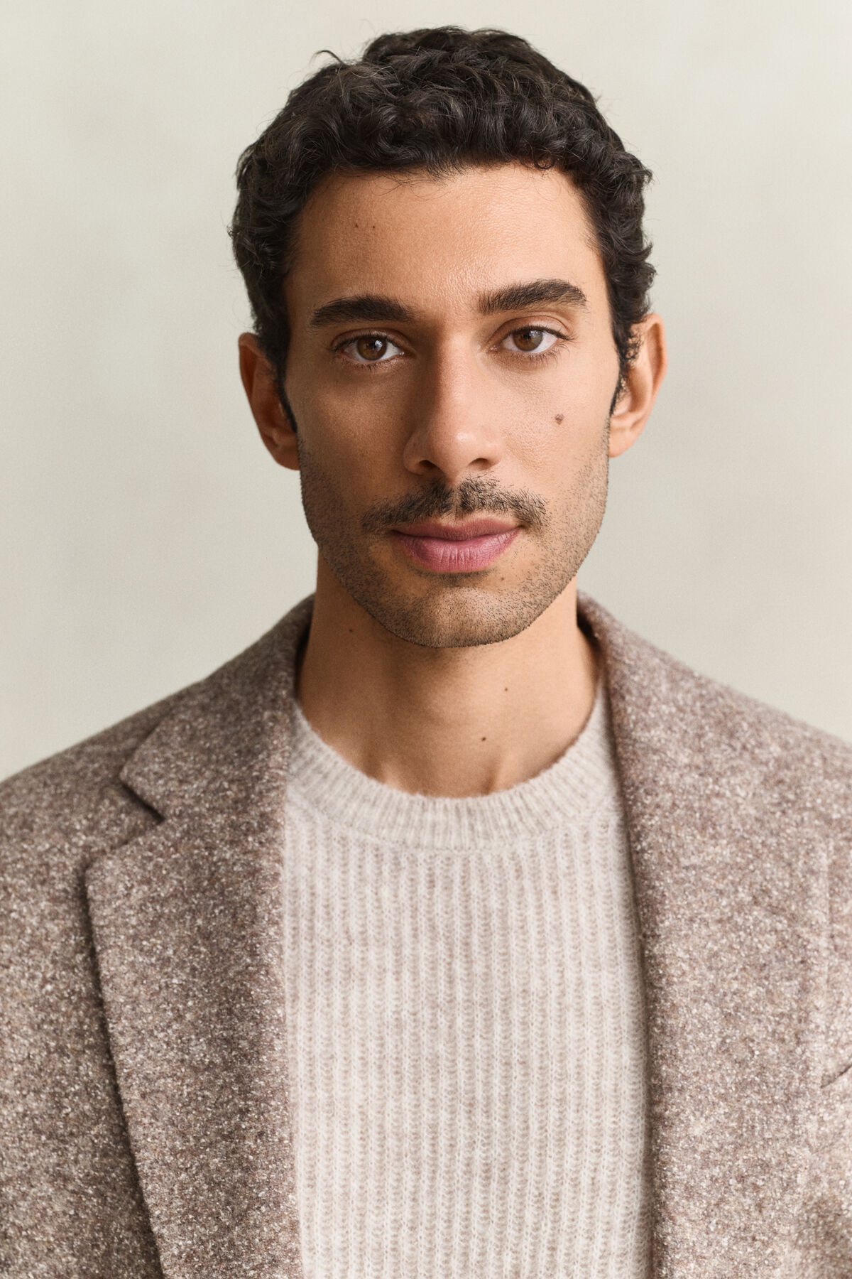 Wool Silk Jersey Blazer — CLAY BEIGE