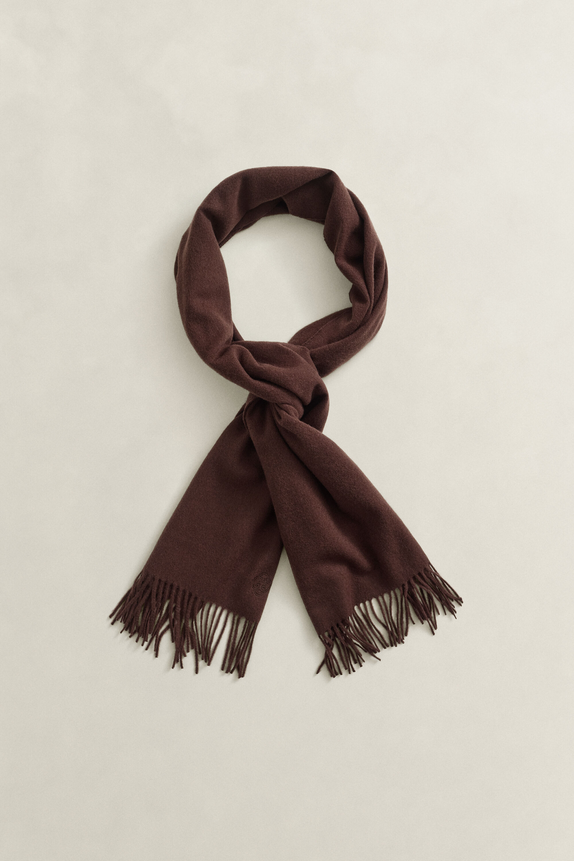 Woven Wool Scarf — DEEP BROWN