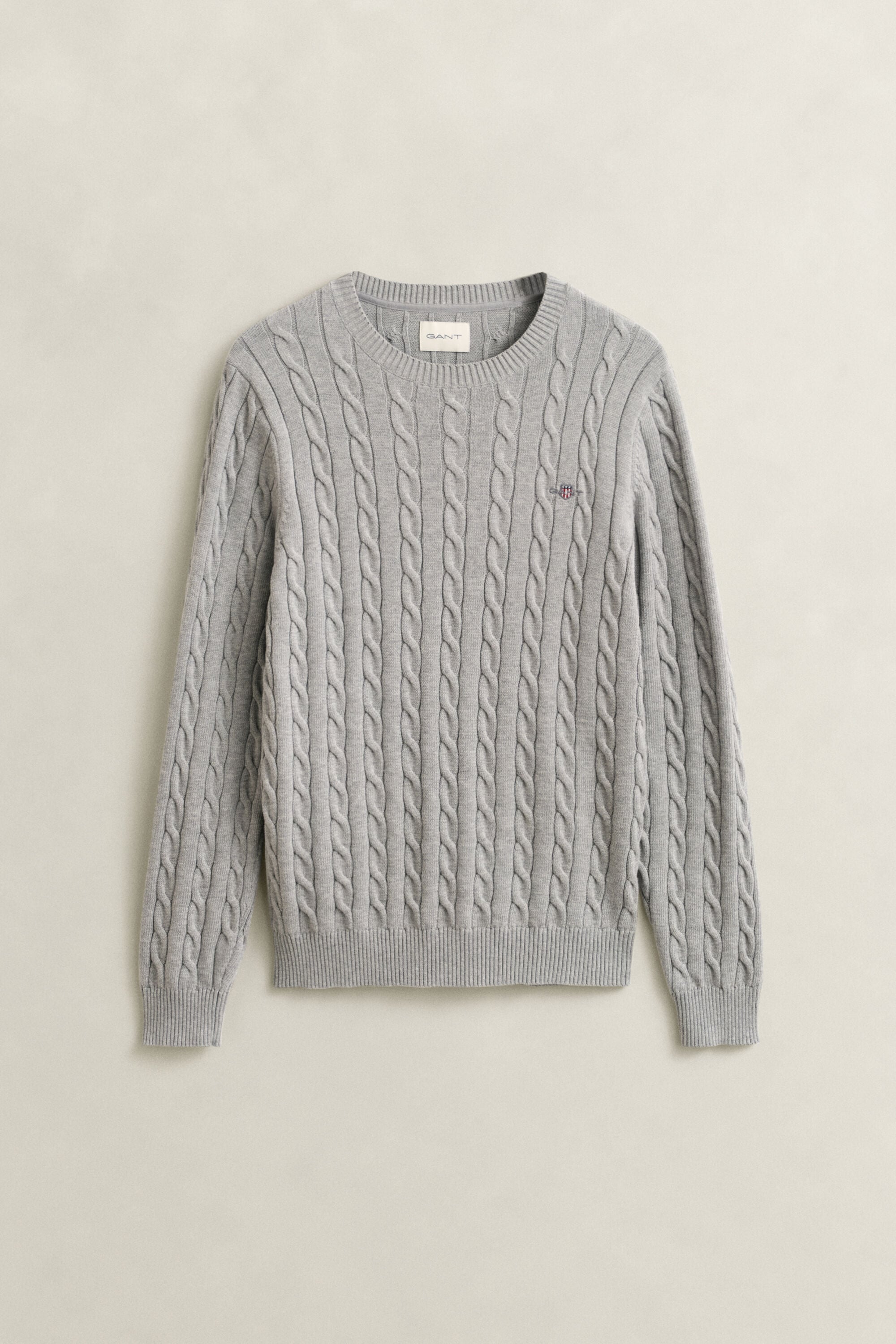 Cotton Cable Knit Crew Neck Sweater