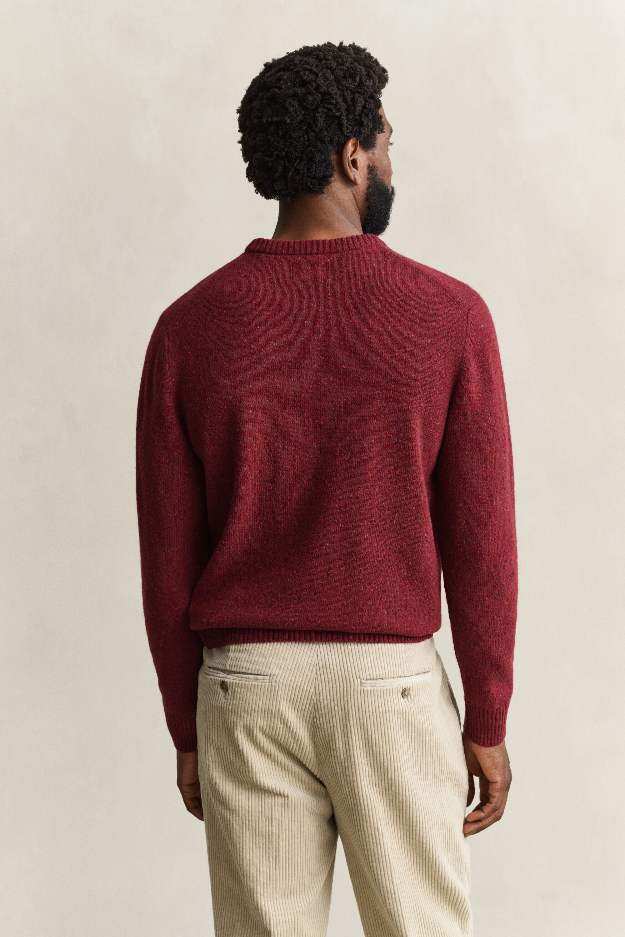 Wool Blend Nepps Crew Neck Sweater