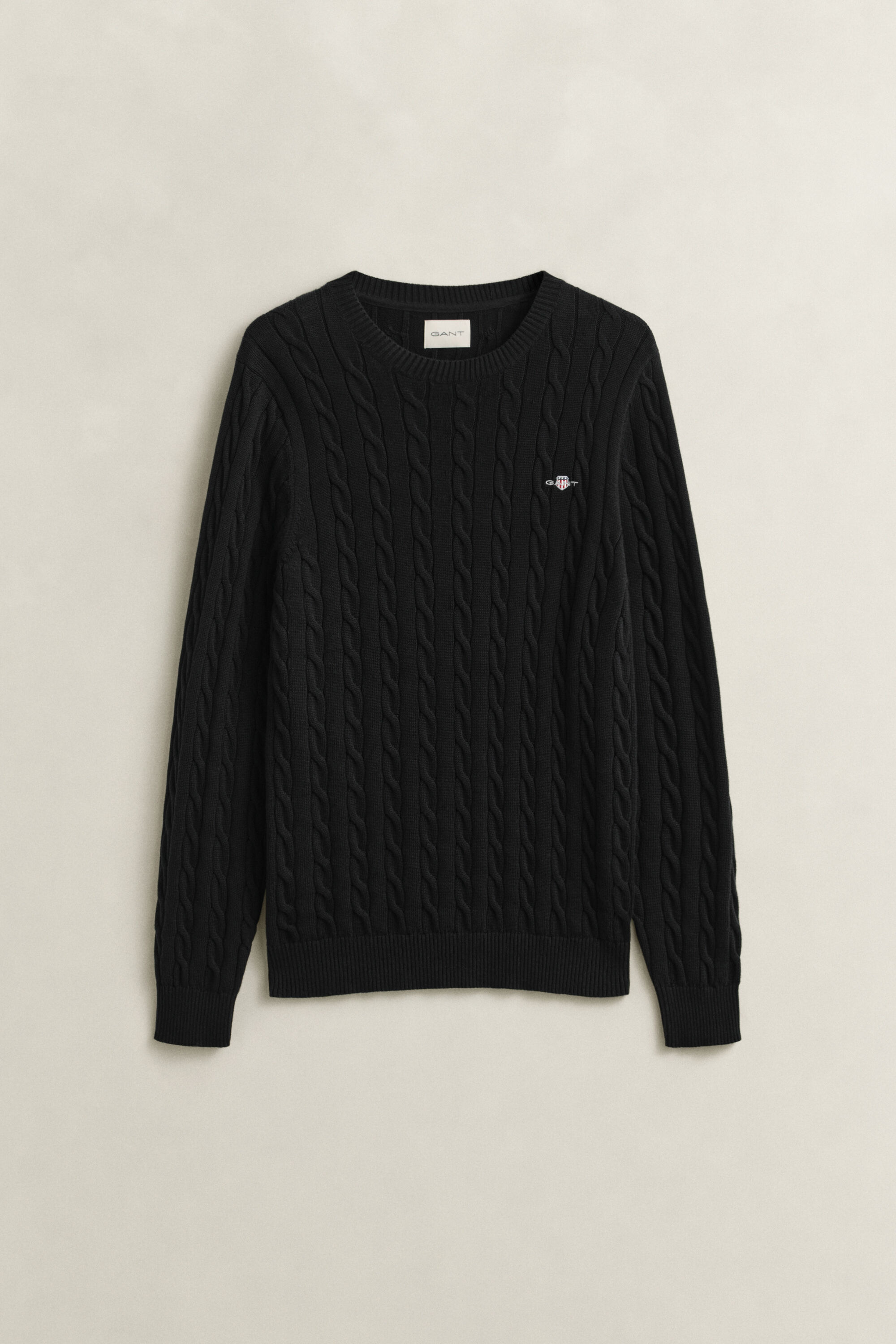 Cotton Cable Knit Crew Neck Sweater