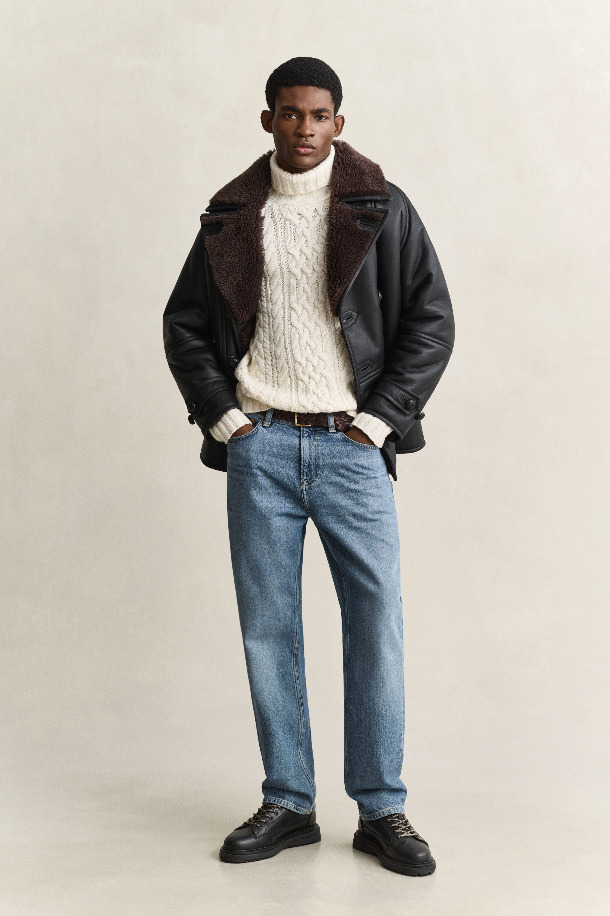 Wool Blend Turtleneck Sweater