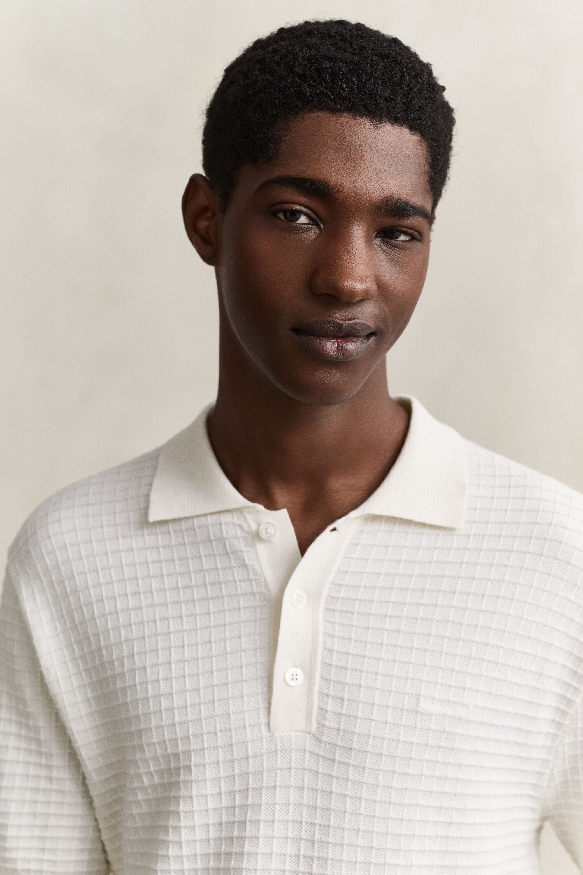 Textured Polo Sweater