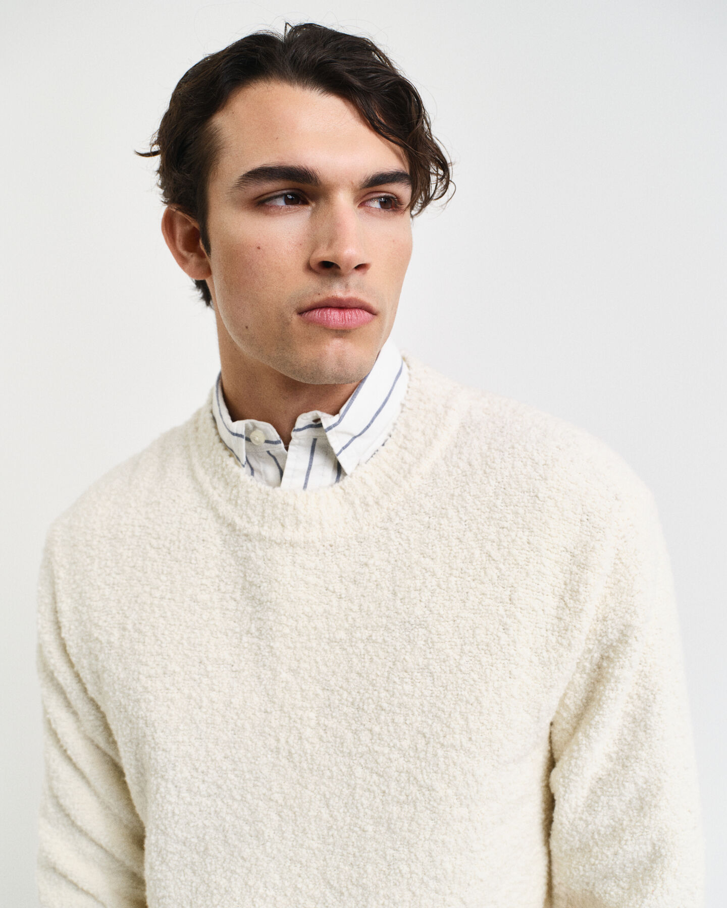 Wool Boucl&eacute; Crew Neck Sweater