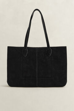 Suede Tote Bag — BLACK 1