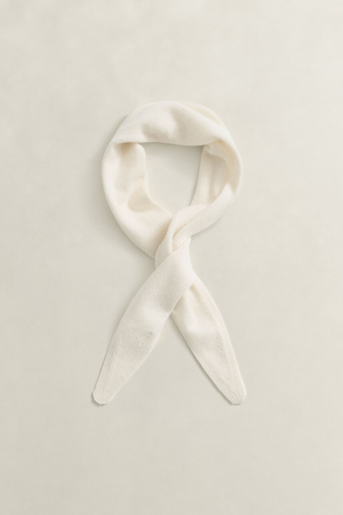 Wool Cashmere Triangle Scarf — CREAM