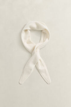 Wool Cashmere Triangle Scarf — CREAM 1