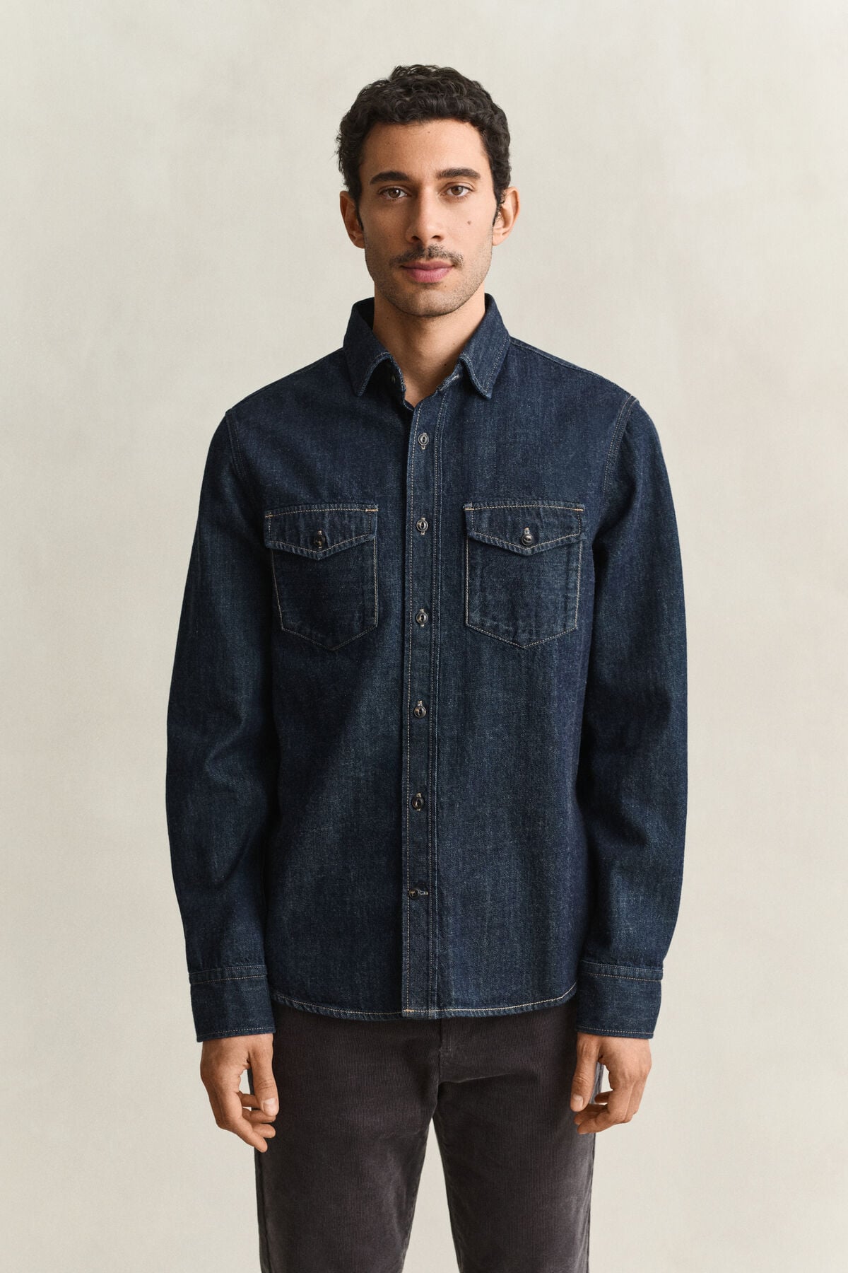 Denim Selvedge Shirt — DARK INDIGO