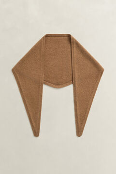 Wool Cashmere Triangle Scarf — WARM KHAKI 3