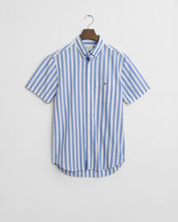 Regular Fit Striped Classic Poplin Short Sleeve Shirt