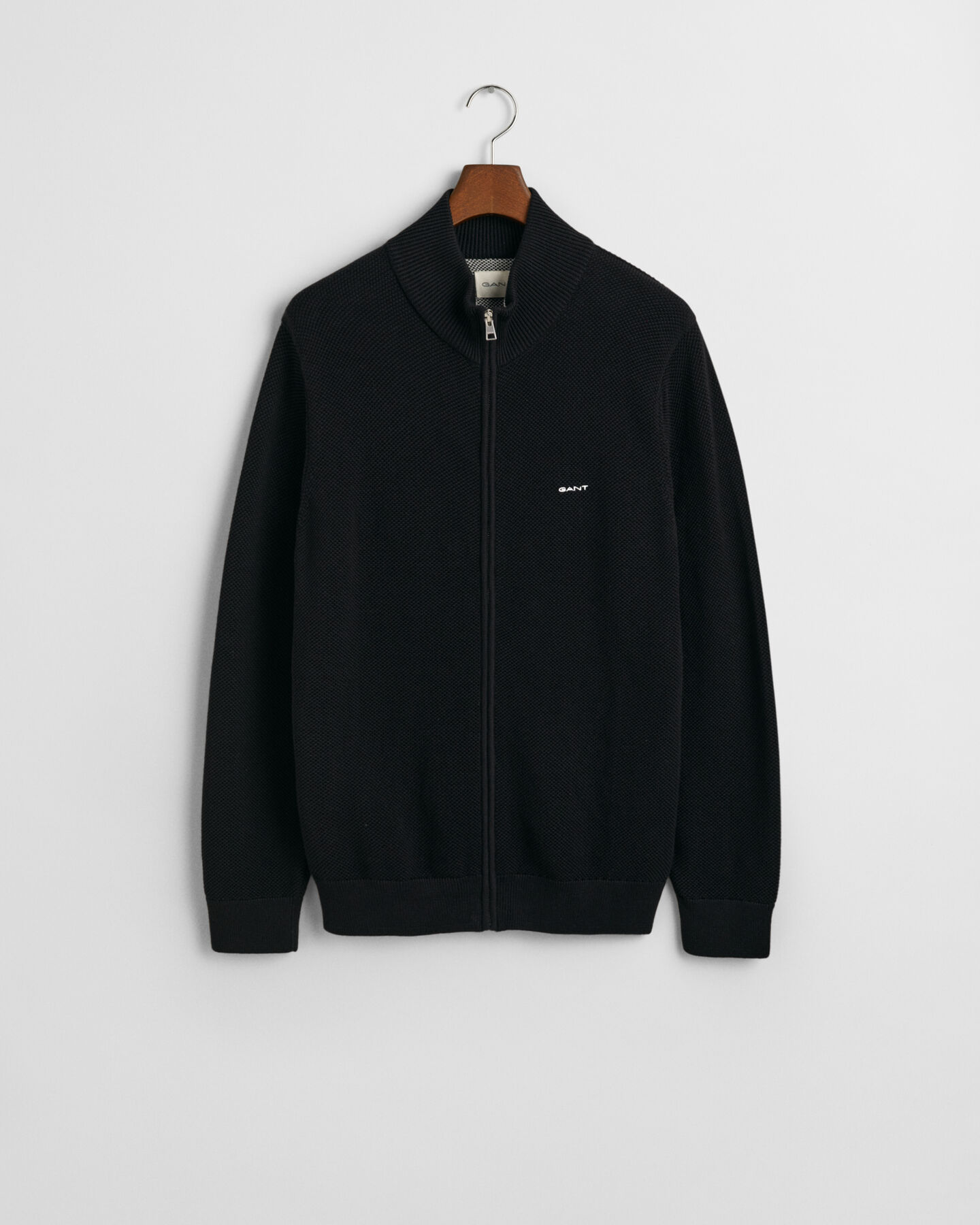 Cotton Piqué Zip Cardigan