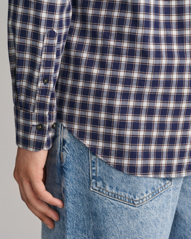 Regular Fit Micro Tartan Flannel Shirt