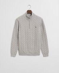 Cotton Cable Knit Half-Zip Sweater