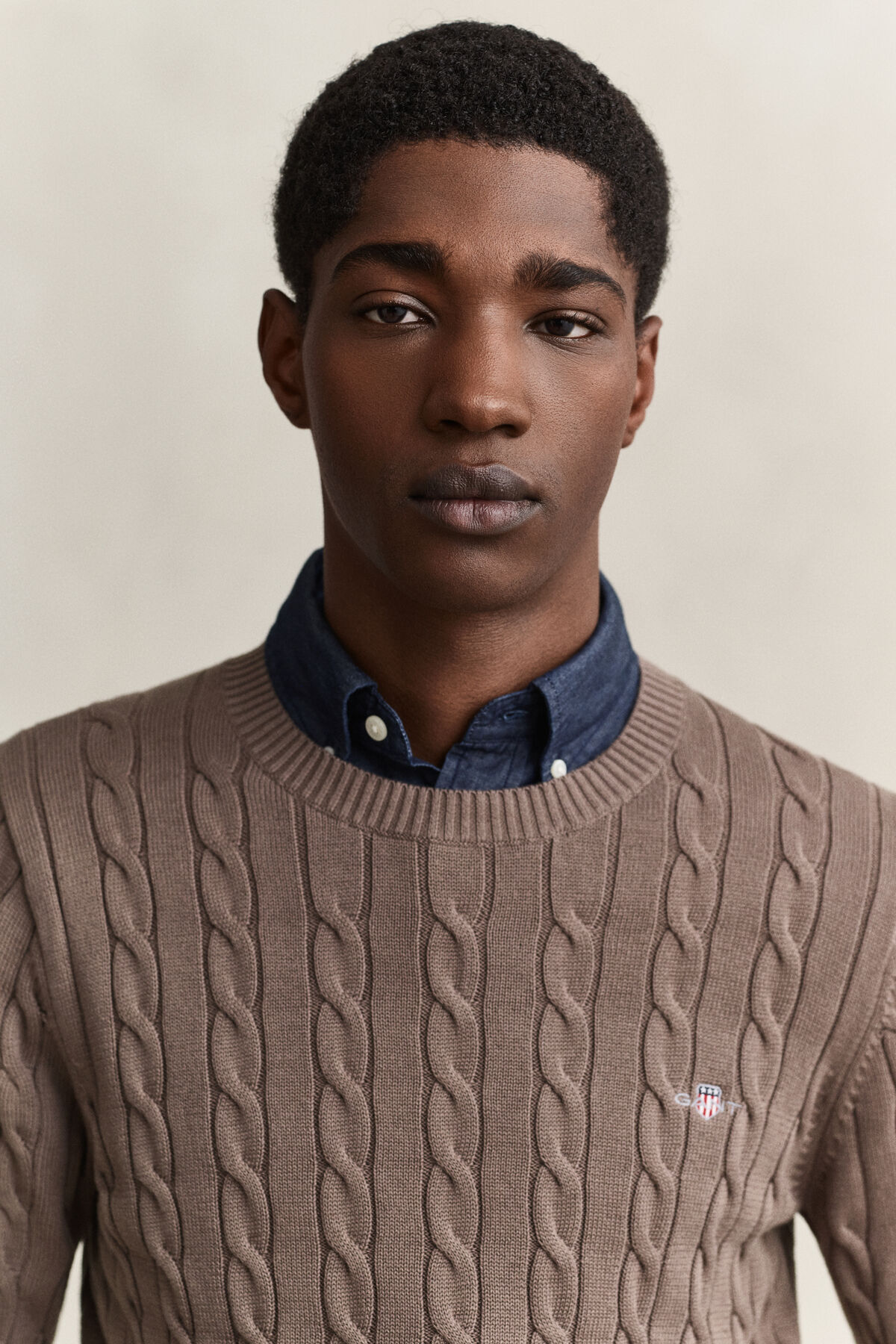 Classic Cable Knit Sweater — FADED TAUPE