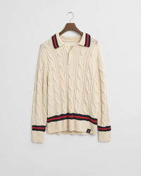Cable Knit Polo Sweater