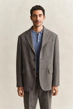 Pinstriped Suit Jacket — SHADOW BROWN 7