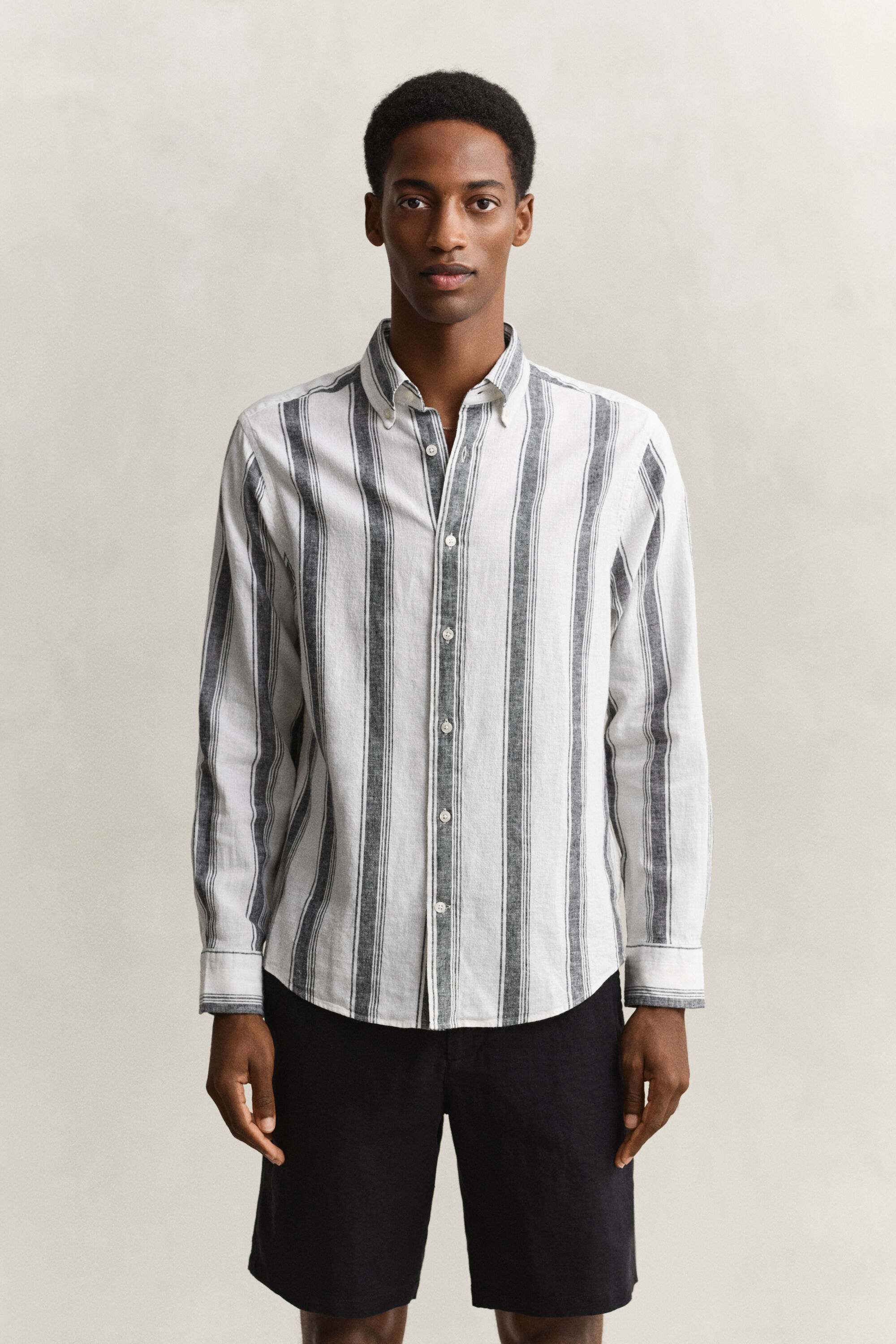 Striped Linen Blend Shirt
