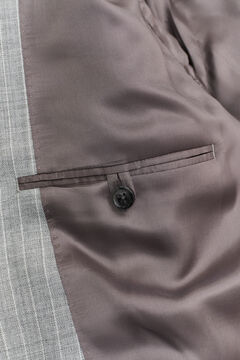 Pinstriped Suit Jacket — GREY MELANGE 3