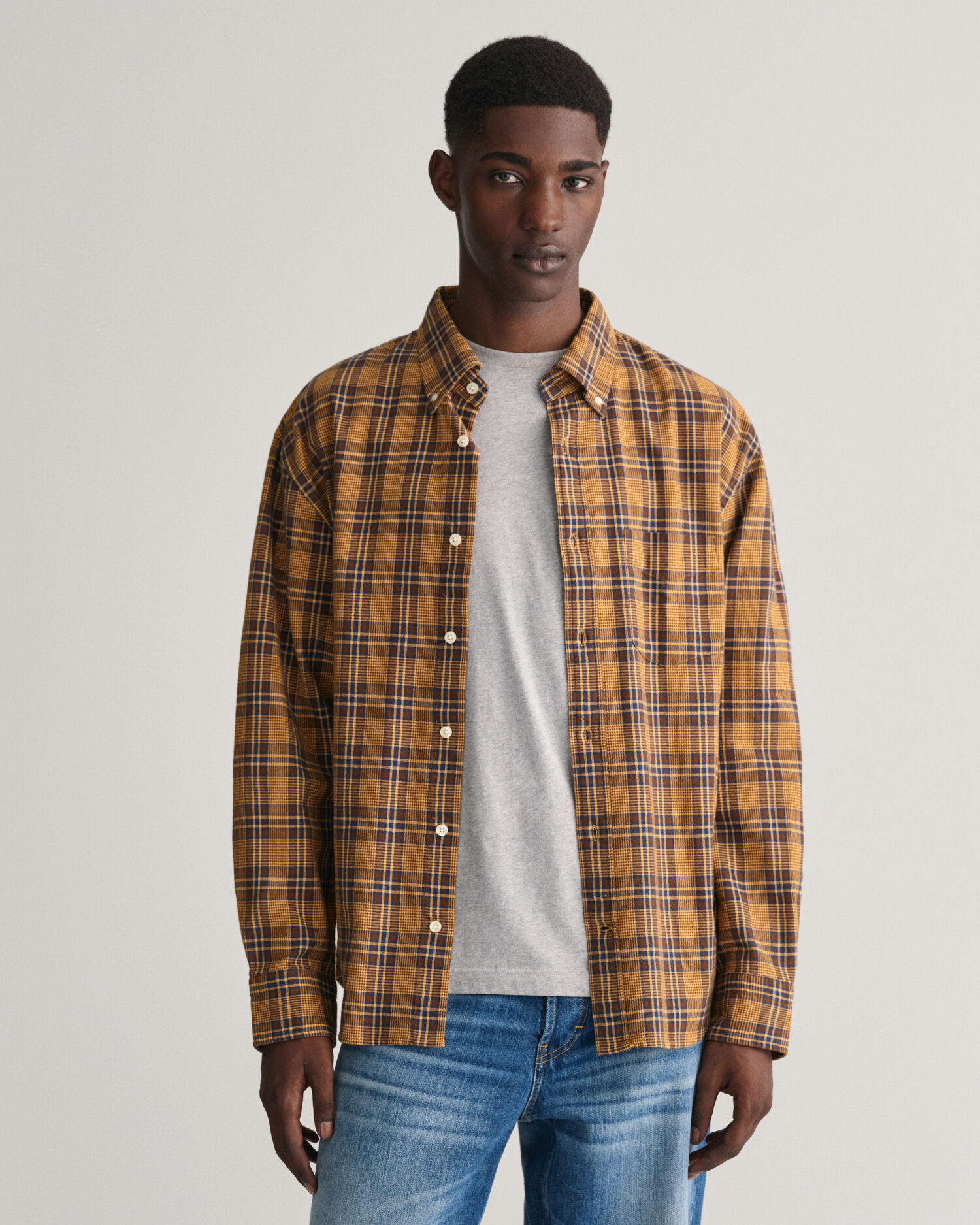 Relaxed Fit Textured Checked Shirt