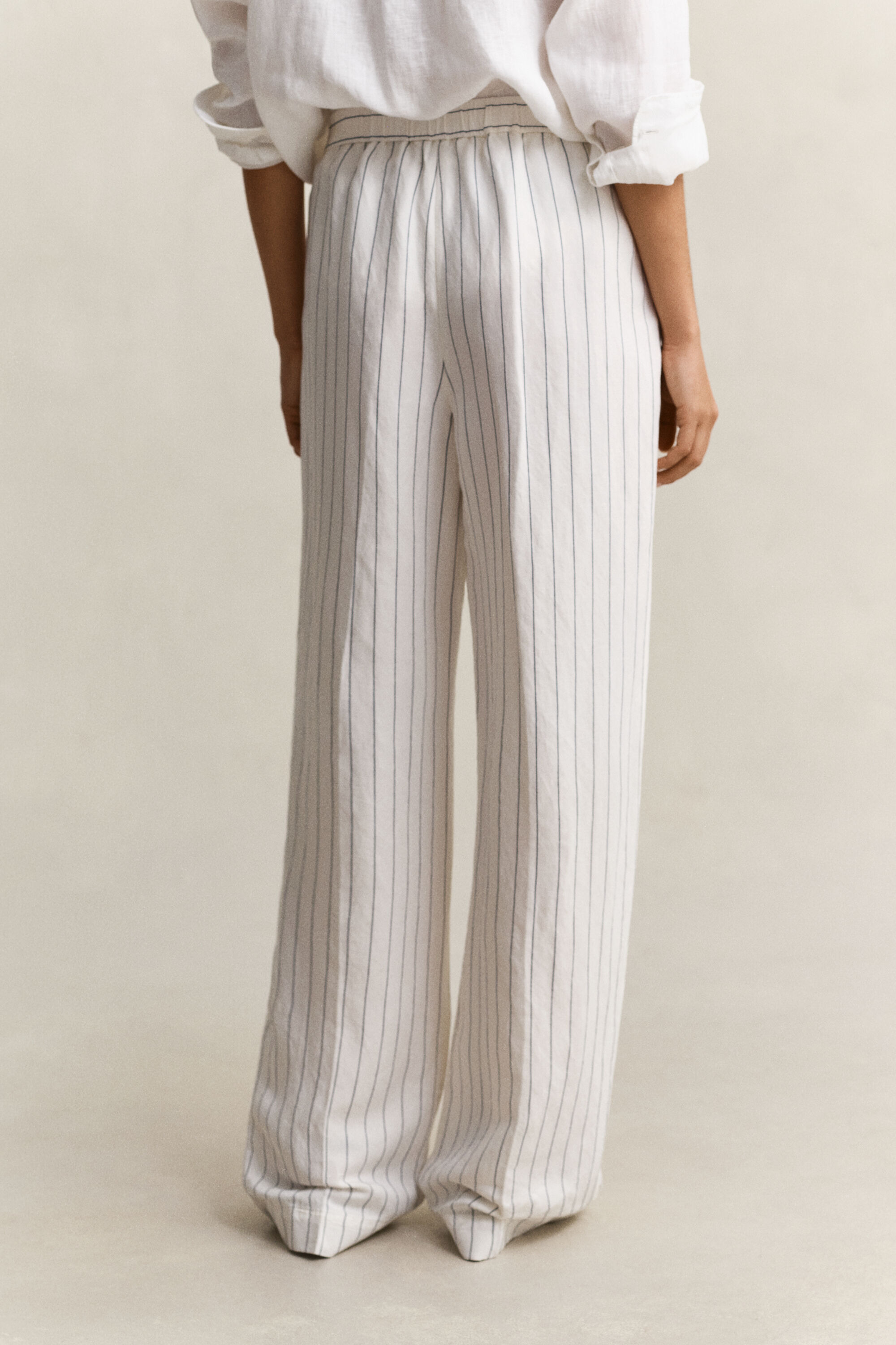 Striped Linen Blend Pants