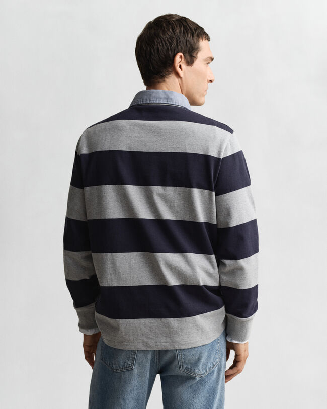 Chambray Collar Striped Heavy Rugger