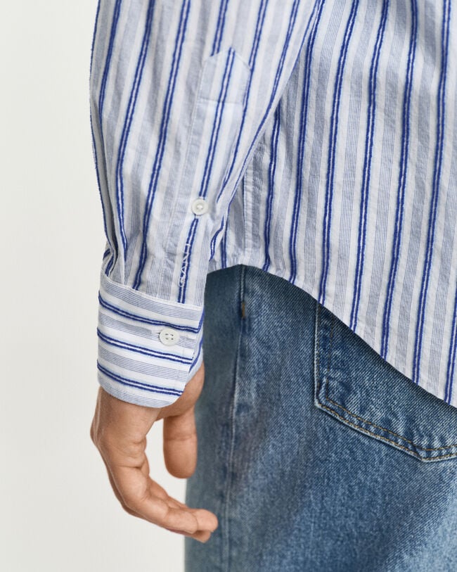 Relaxed Fit Textured Stripe Shirt