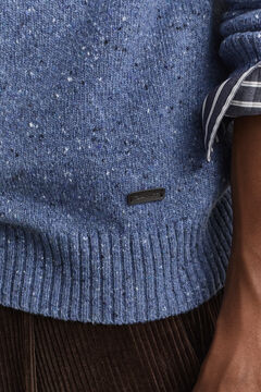 Wool Blend Nepps Crew Neck Sweater — BLUE HORIZON 3