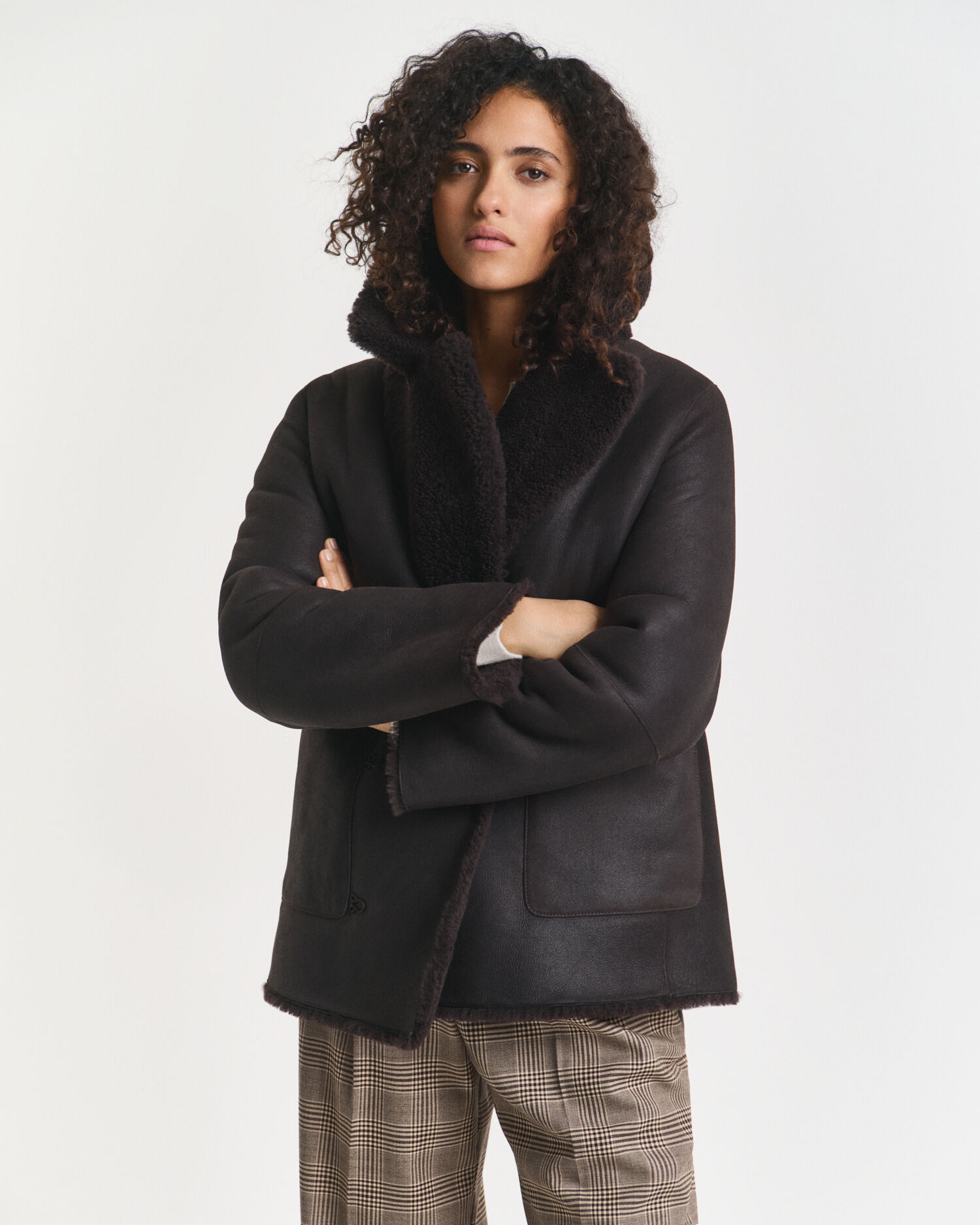 Reversible Shearling Peacoat