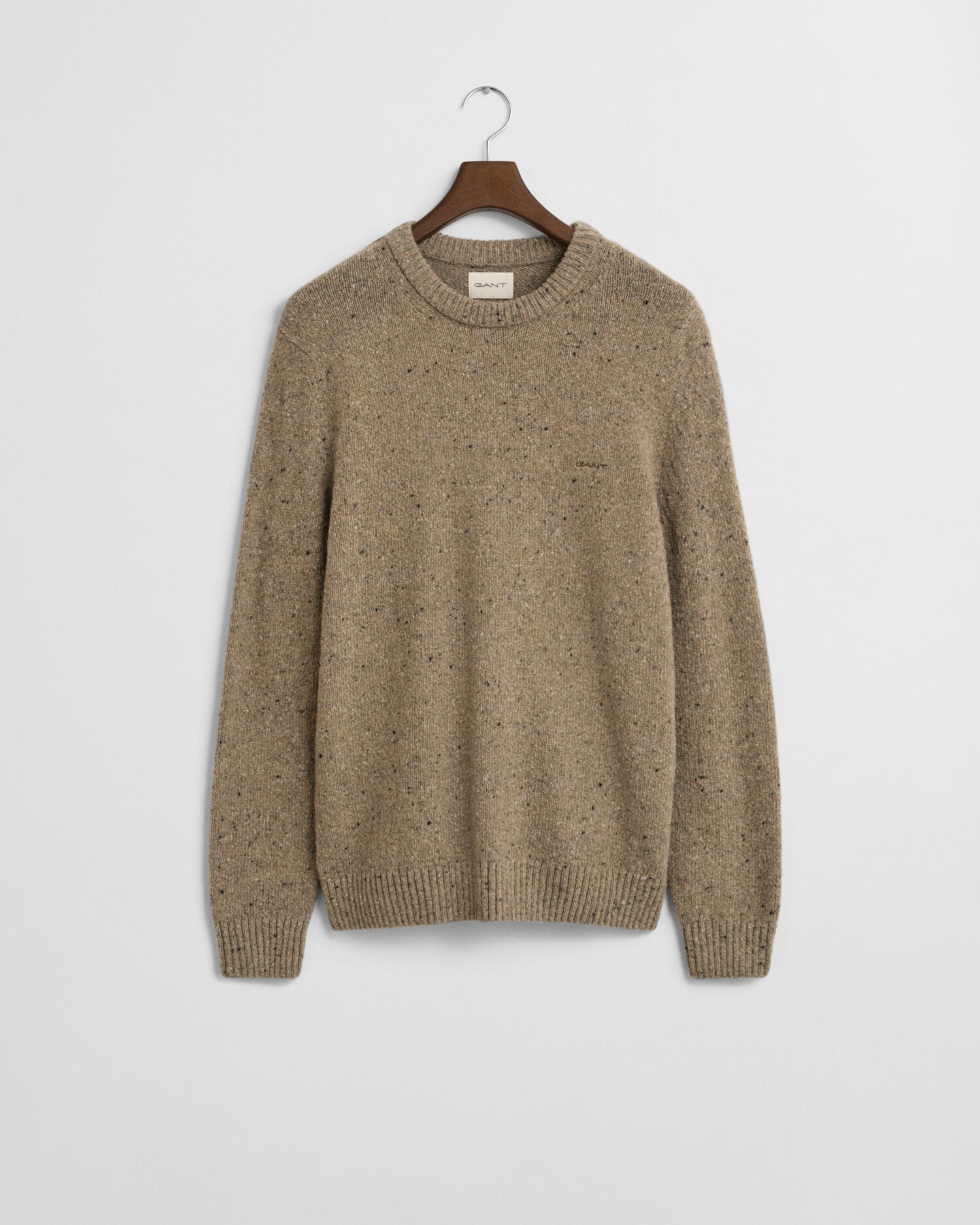 Wool Blend Nepps Crew Neck Sweater