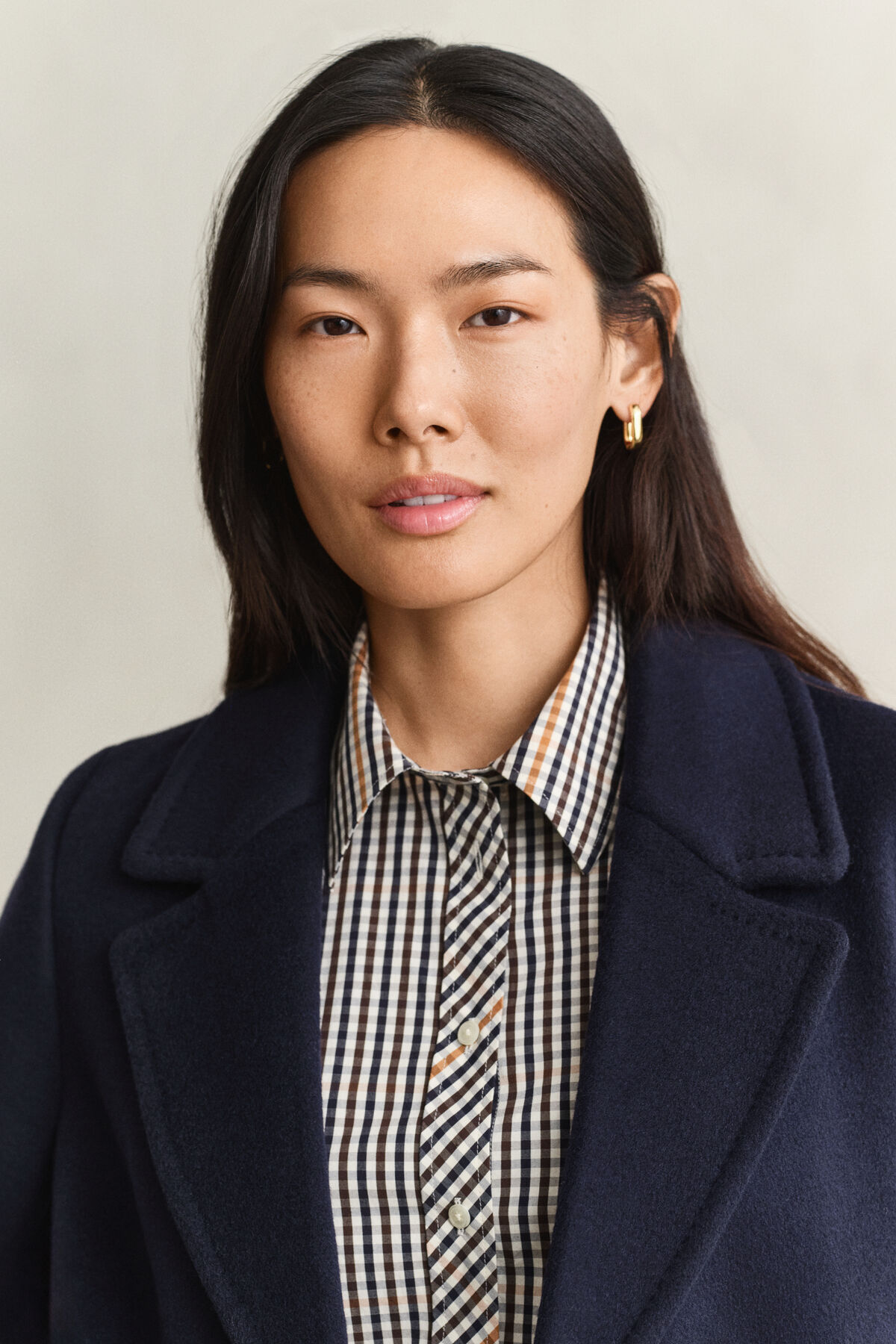 Wool Blend Peacoat — EVENING BLUE