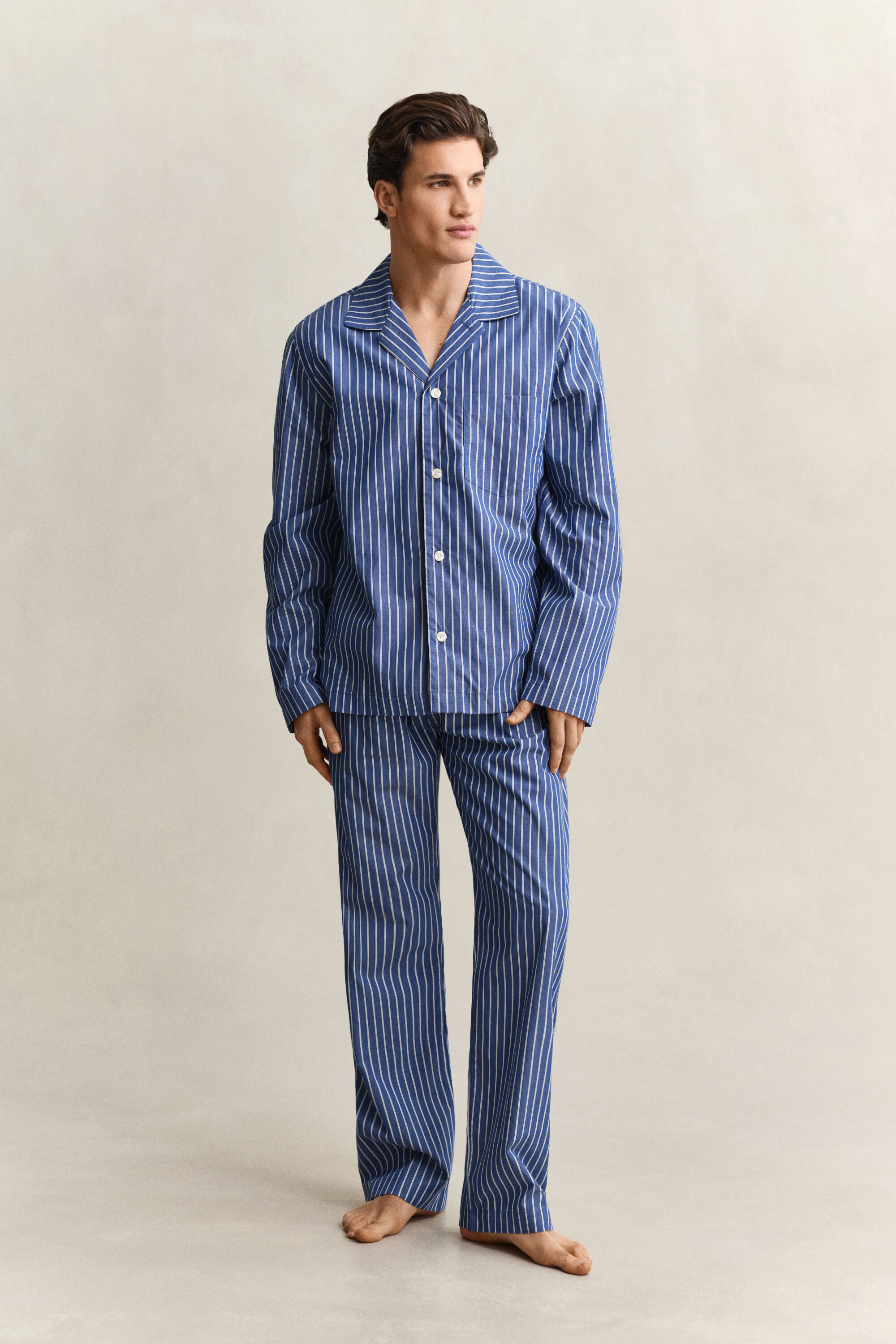 Striped Poplin Pajama Set