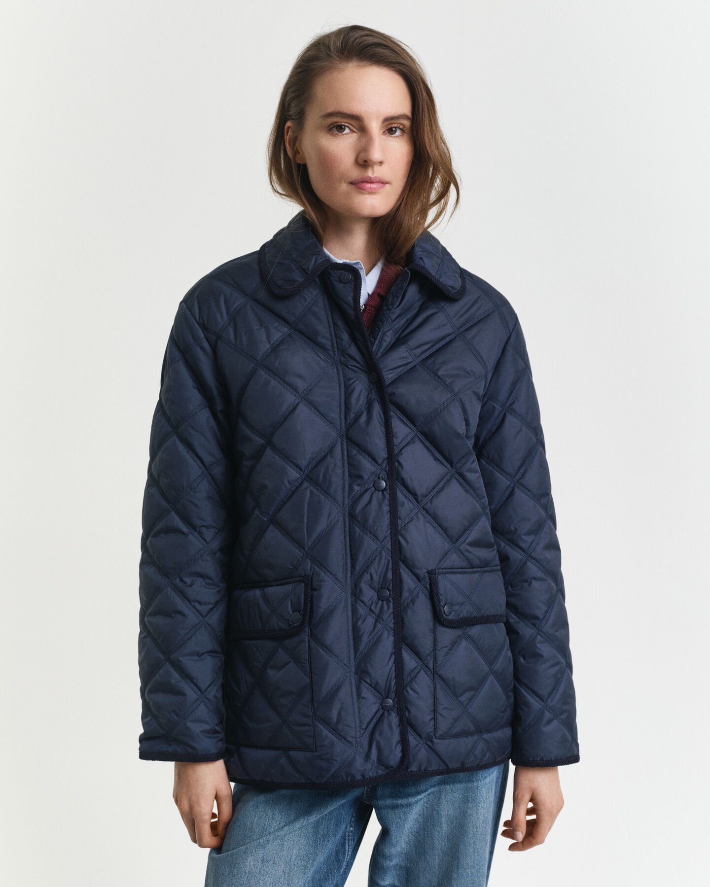 Quilted Corduroy Trim Jacket