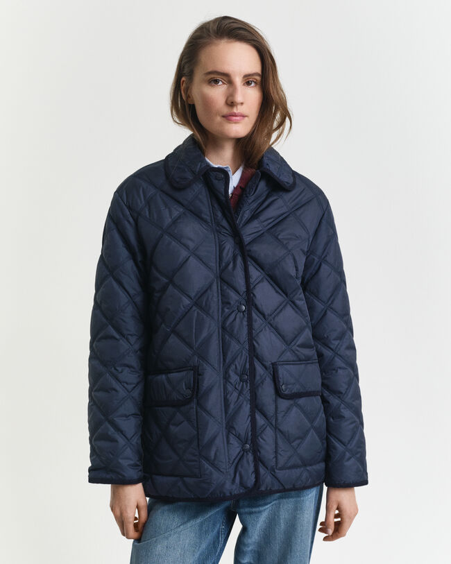 Quilted Corduroy Trim Jacket