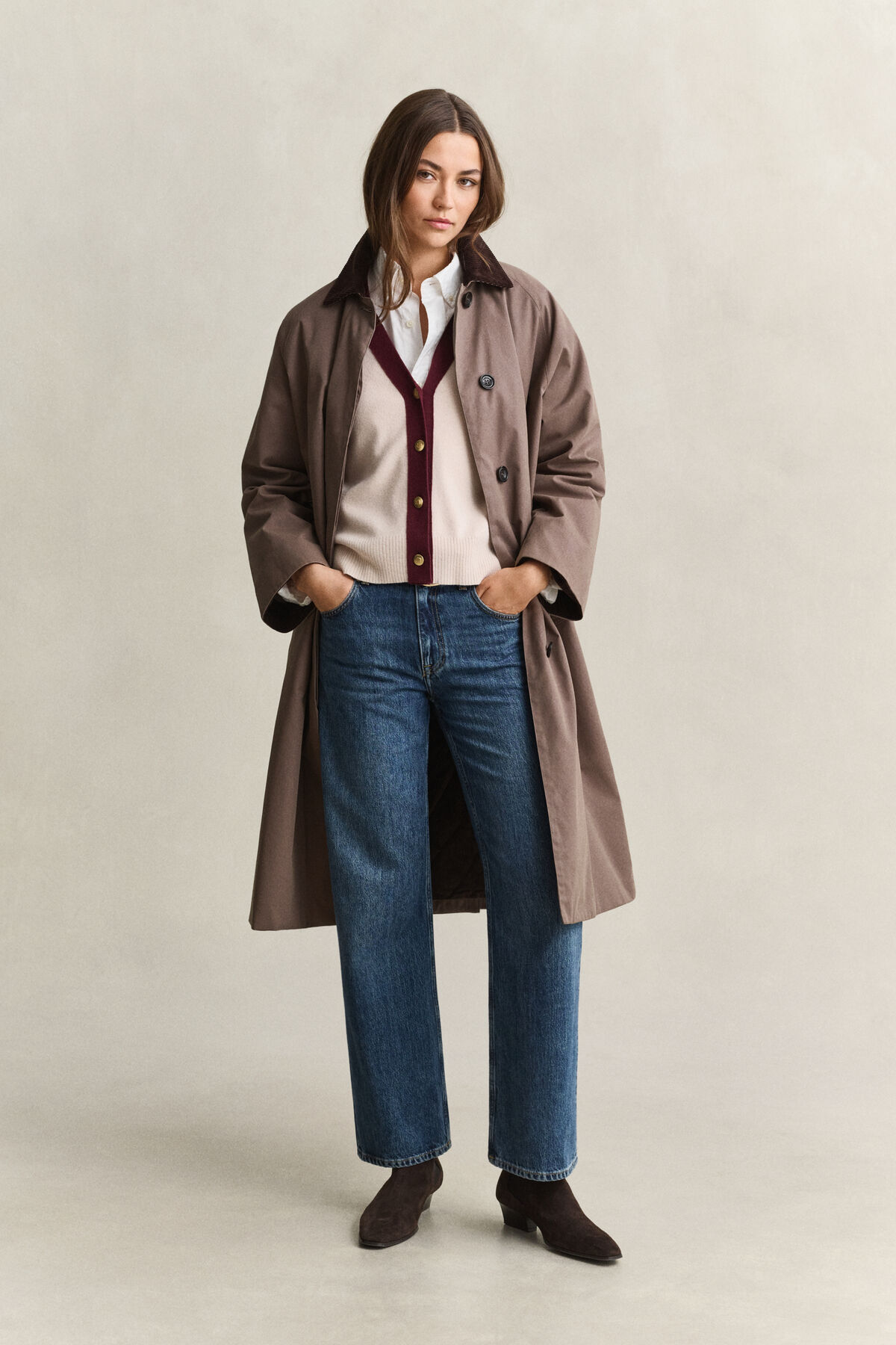 Contrast Cardigan — REFINED PINK