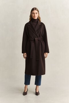 Handstitched Belted Coat — DEEP BROWN 6