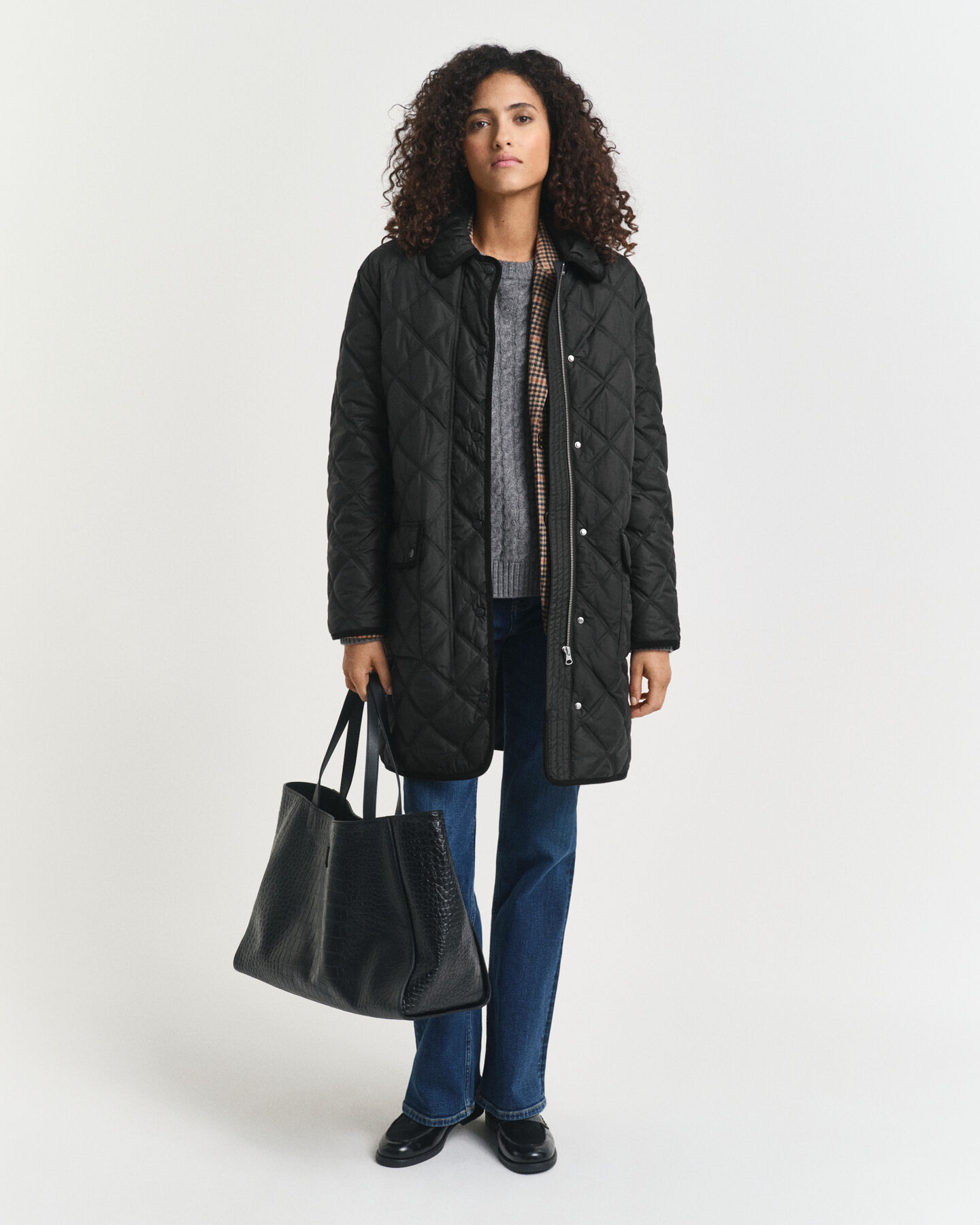 Quilted Corduroy Trim Coat