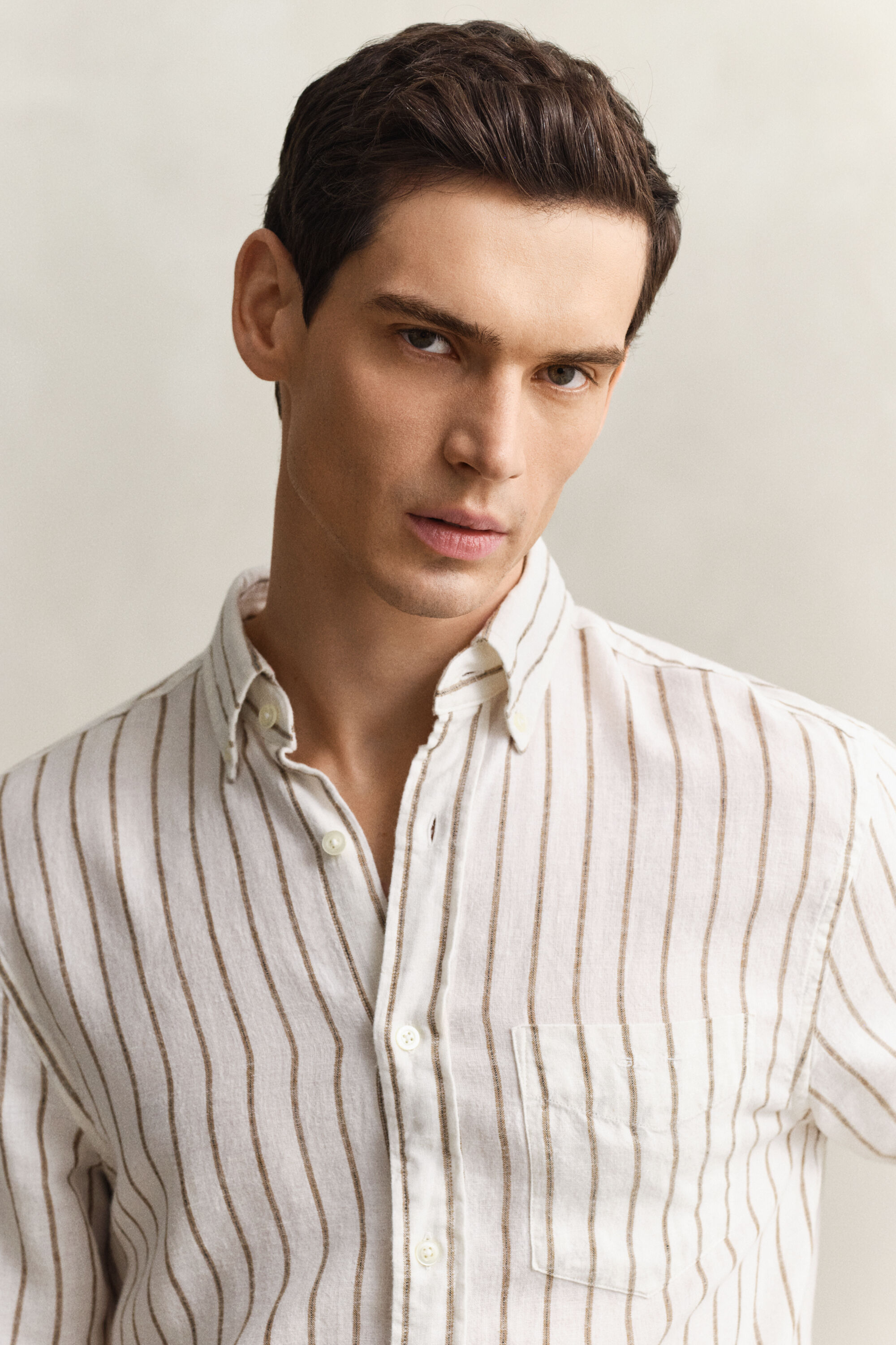 Striped Linen Blend Shirt