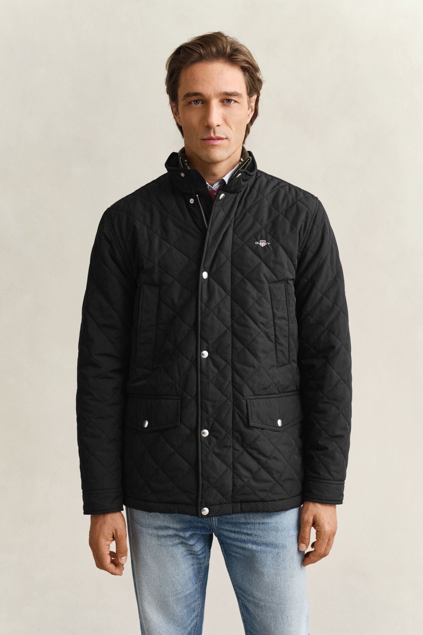 Quilted Windcheater Mid-Length Jacket