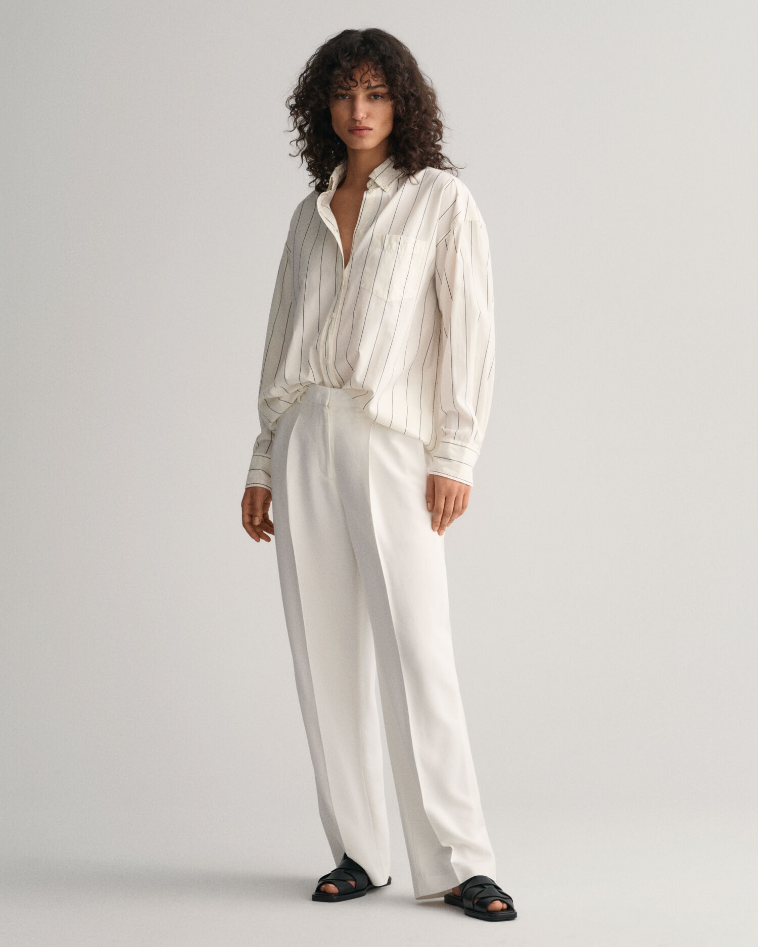 BOSS - Relaxed-fit trousers in virgin wool with front pleats