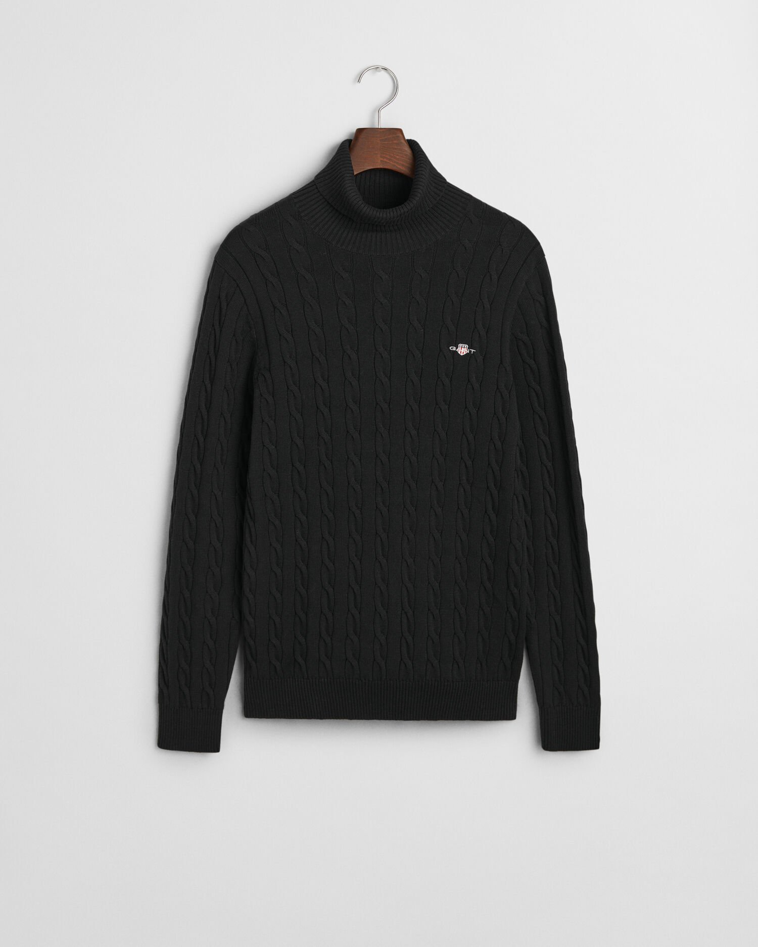 Cotton Cable Knit Turtleneck Sweater - GANT