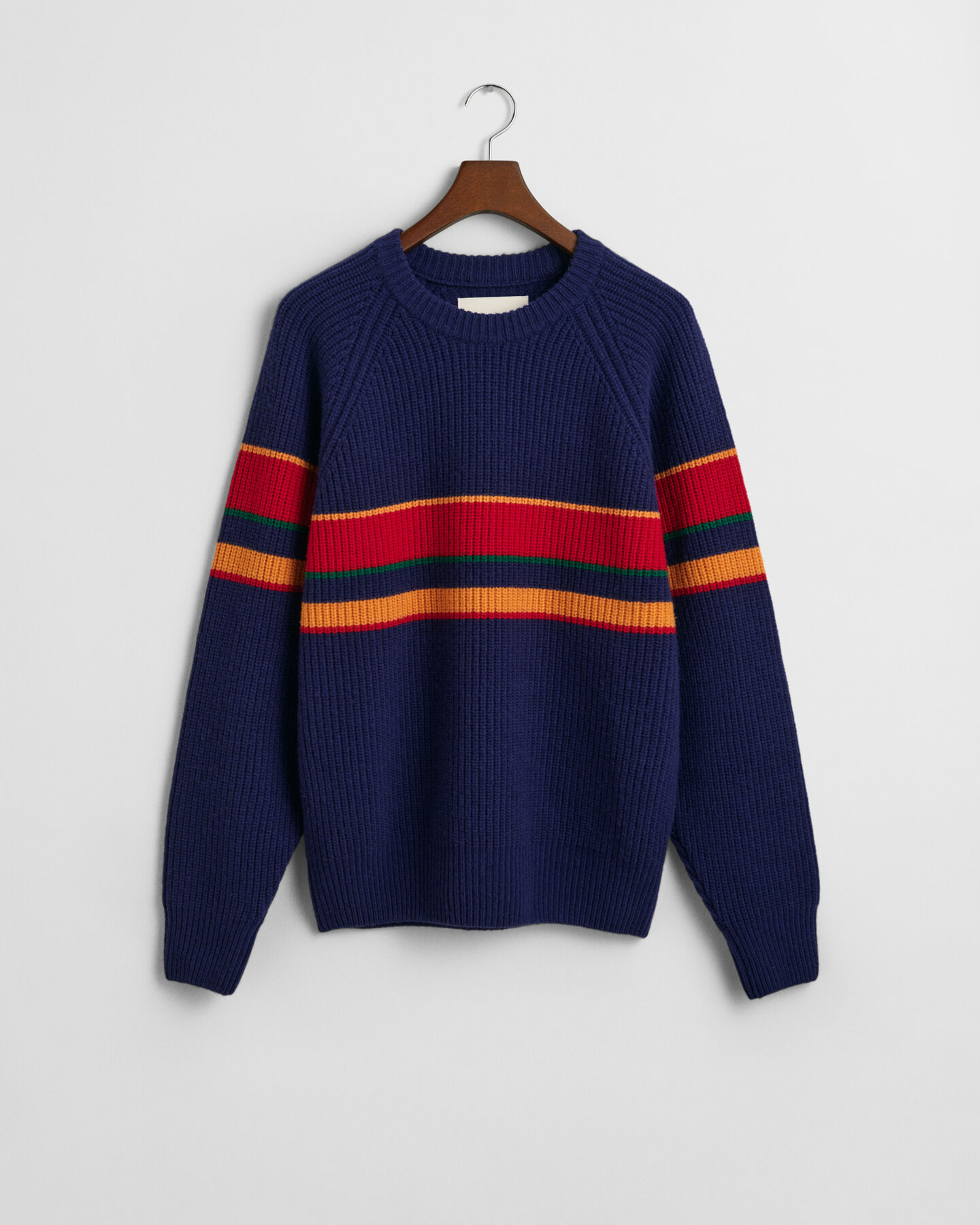 Striped Raglan Sleeves Crew Neck Sweater