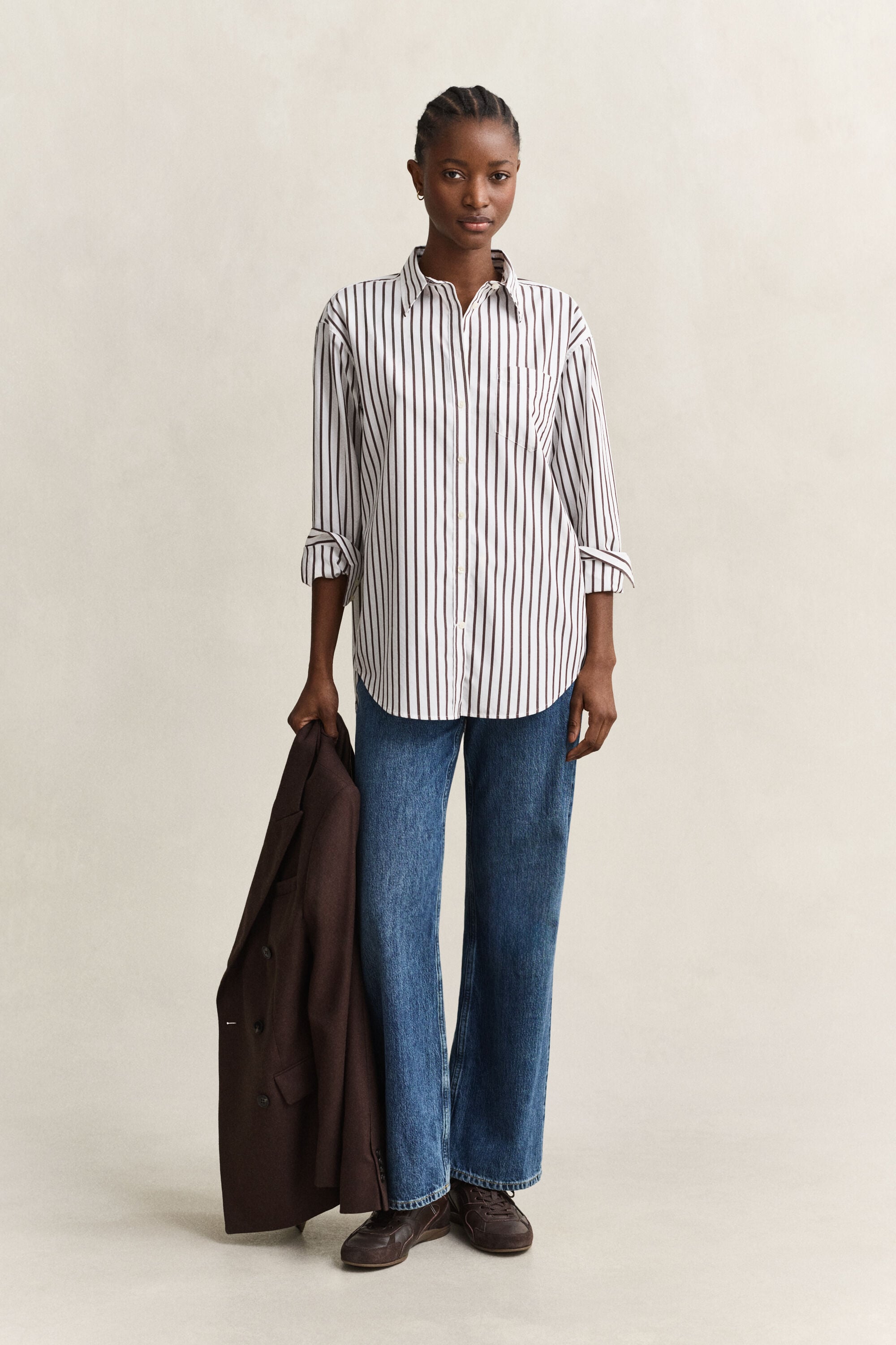 Relaxed Fit Striped Classic Poplin Shirt