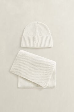 Embroidered Scarf & Beanie Gift Set — CREAM 2