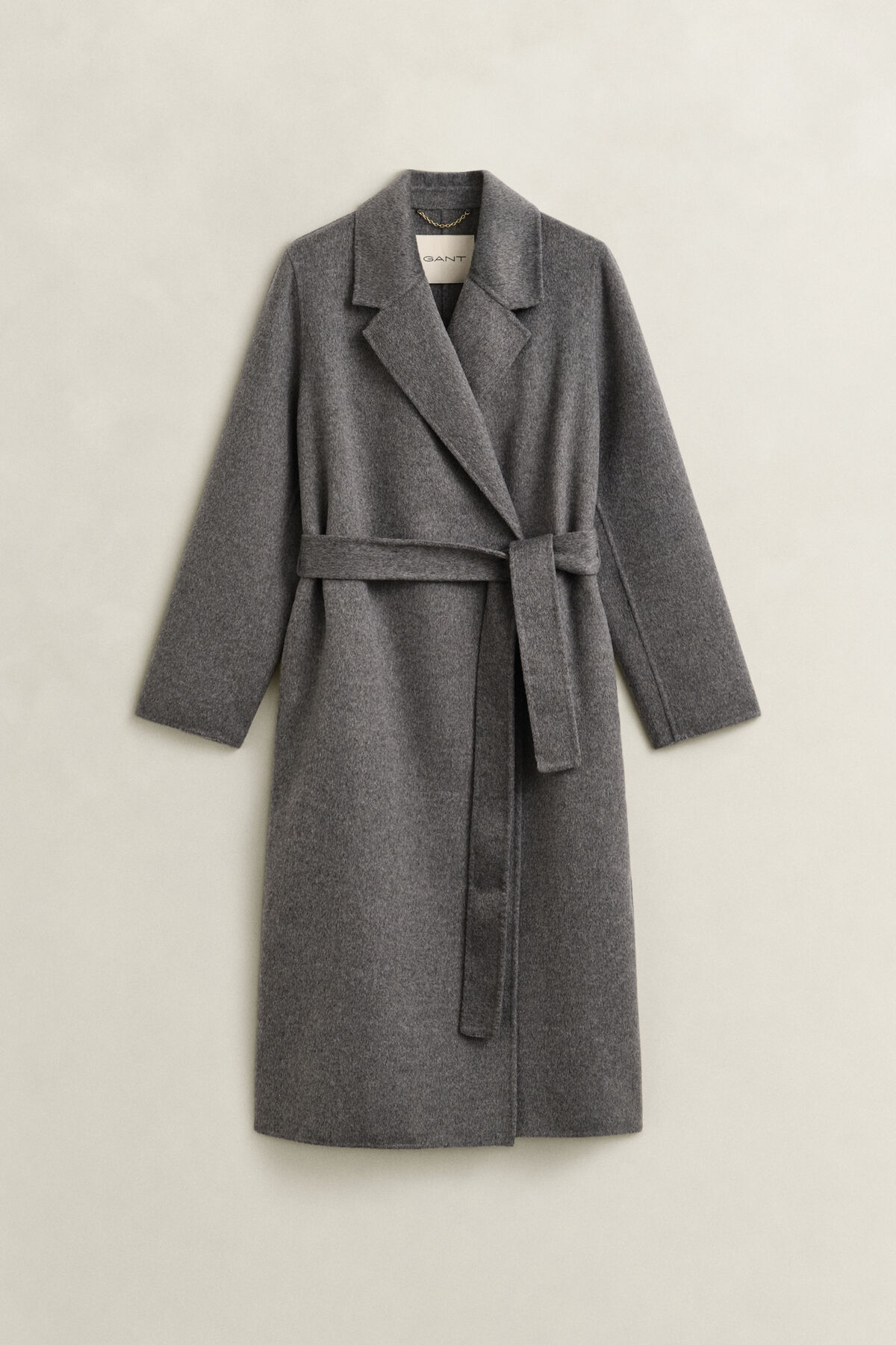 Handstitched Belted Coat — CHARCOAL MELANGE