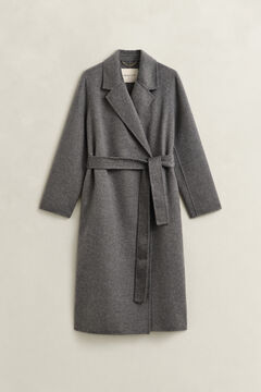 Handstitched Belted Coat — CHARCOAL MELANGE 1