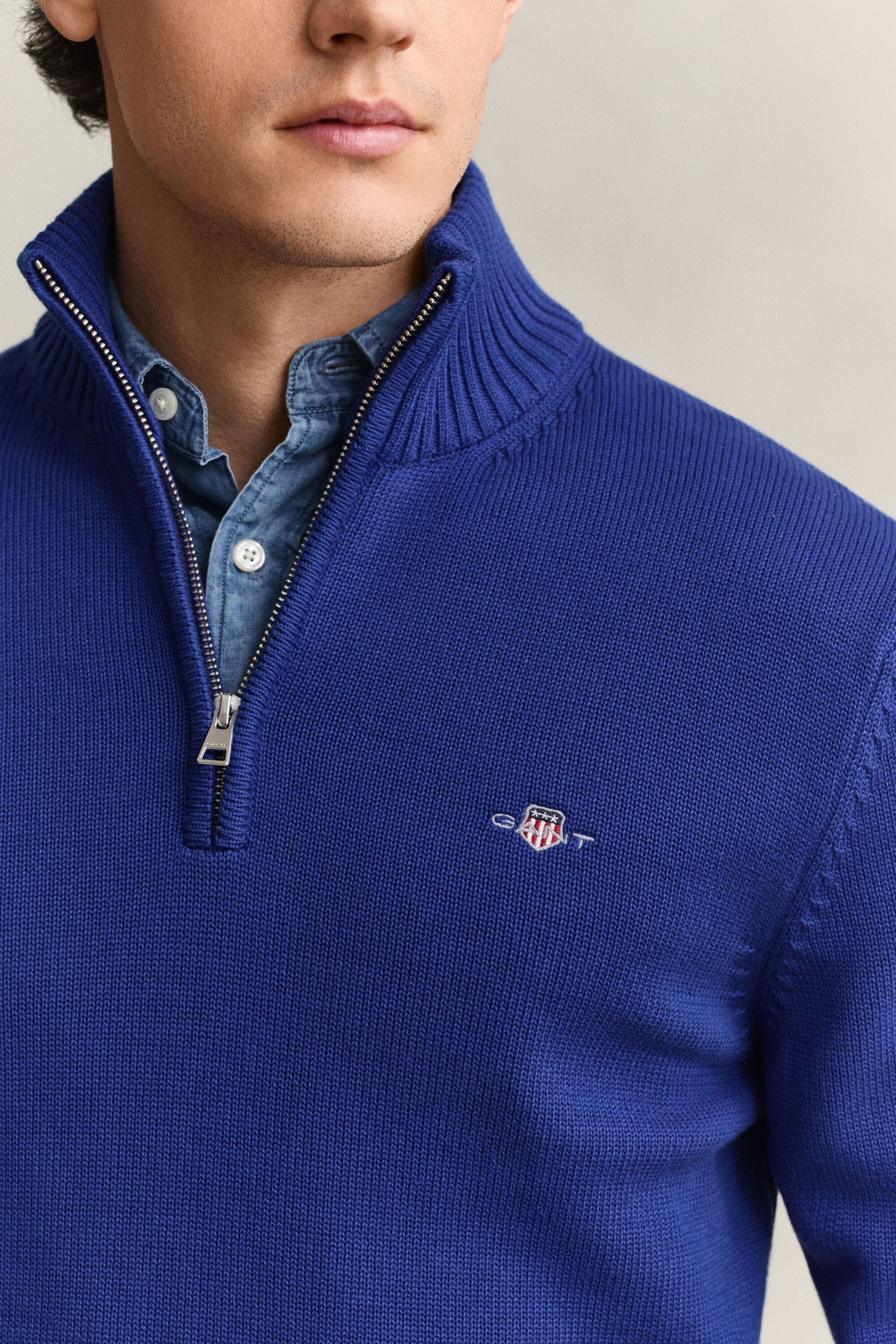 Casual Cotton Half-Zip Sweater